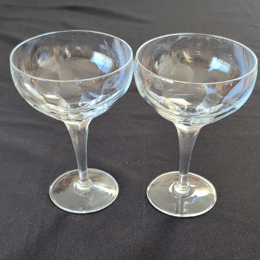 Elegant Clear Champagne Saucer Set Of 2